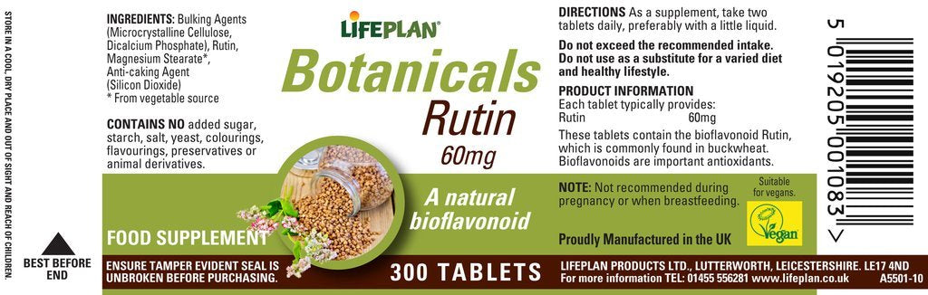 Lifeplan Rutin 60mg 300 Tablets