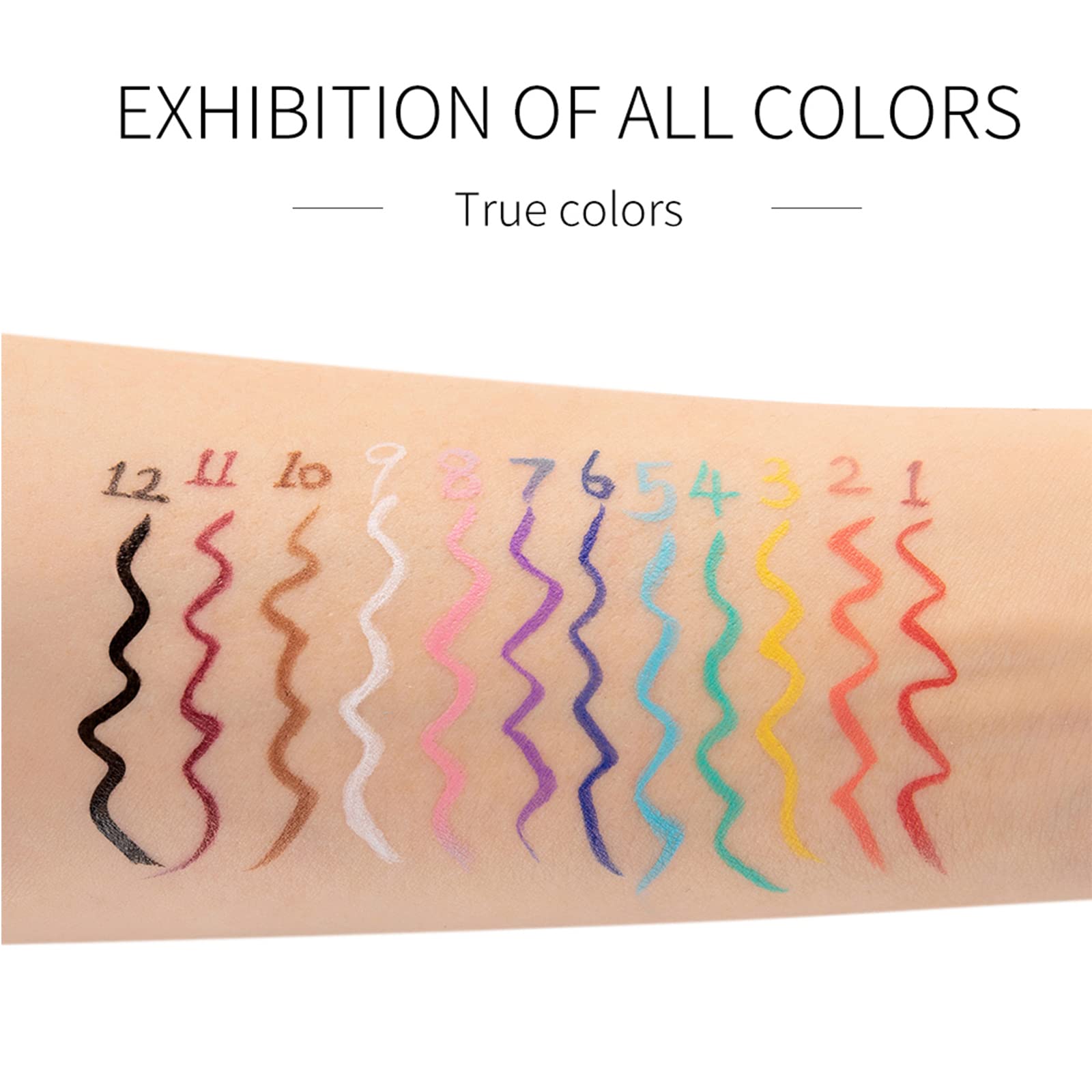 Coloured Eyeliner, Royal-Blue Eyeliner, Waterproof Liquid Eye Liner All Day Long-Lasting Eye Liners, Highly-Pigmented Colourful Liner for Eye Makeup, Black, White(Only Royal-Blue)