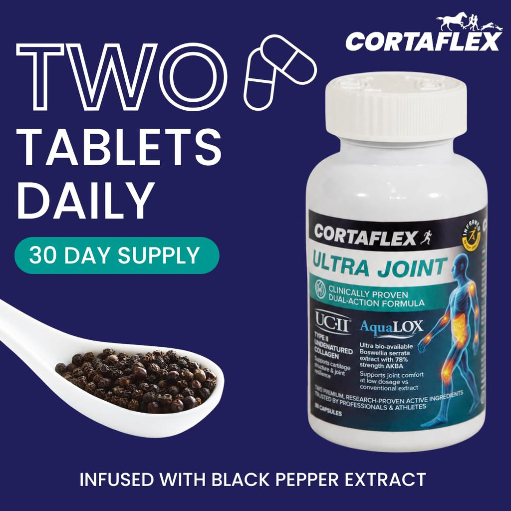 Cortaflex Ultra (60 x 450mg Tablets) Glucosamine And Chondroitin Premium Health Supplements. Comprehensive Support for Joints & Mobility. Enriched with Turmeric, Hyaluronic Acid, Vitamin C & Manganese