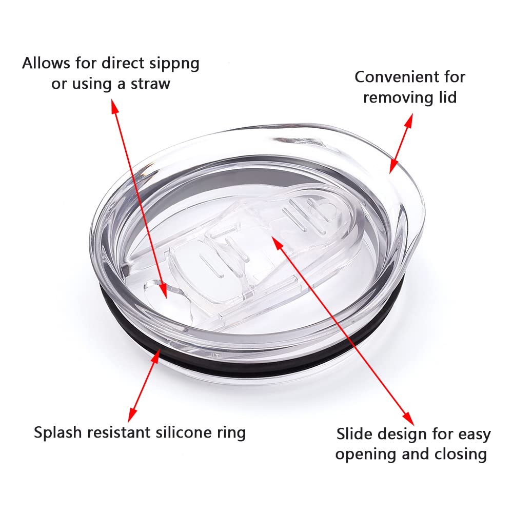 20oz Skinny Tumbler Replacement Lids 3 Pack,2.75in Cup Mouth Compatible with YETI Rambler and More Tumbler Cups，Spill Proof Splash Resistant Silicone Sliding Covers.