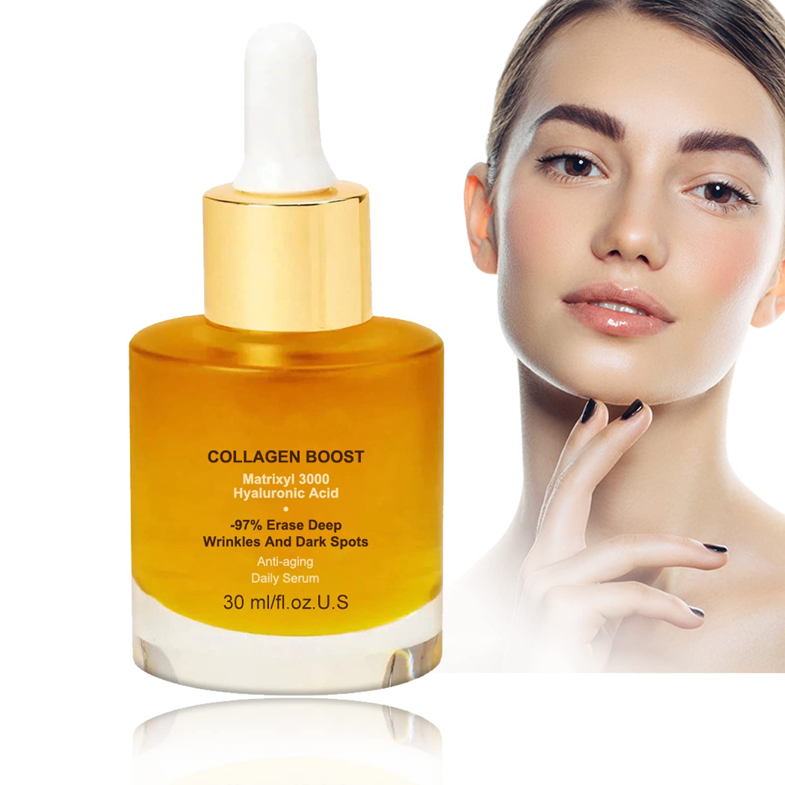 Collagen Boost - Collagen Serum For Face Serum - Serum Face With Collagen, Organic Aloe Vera, Vitamin C - Greasy - Lighten Dark Spots,Anti Aging & Wrinkle - For Youthful, Radiant & Dewy Skin,Pack of 1
