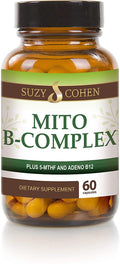 Script Essentials Suzy Cohen, Mito B Complex Dietary Supplement, 5-MTHF, Adeno B12, Methylation Support, Supports Healthy Nervous System, Boost Energy, Vitamin B, 60 Servings