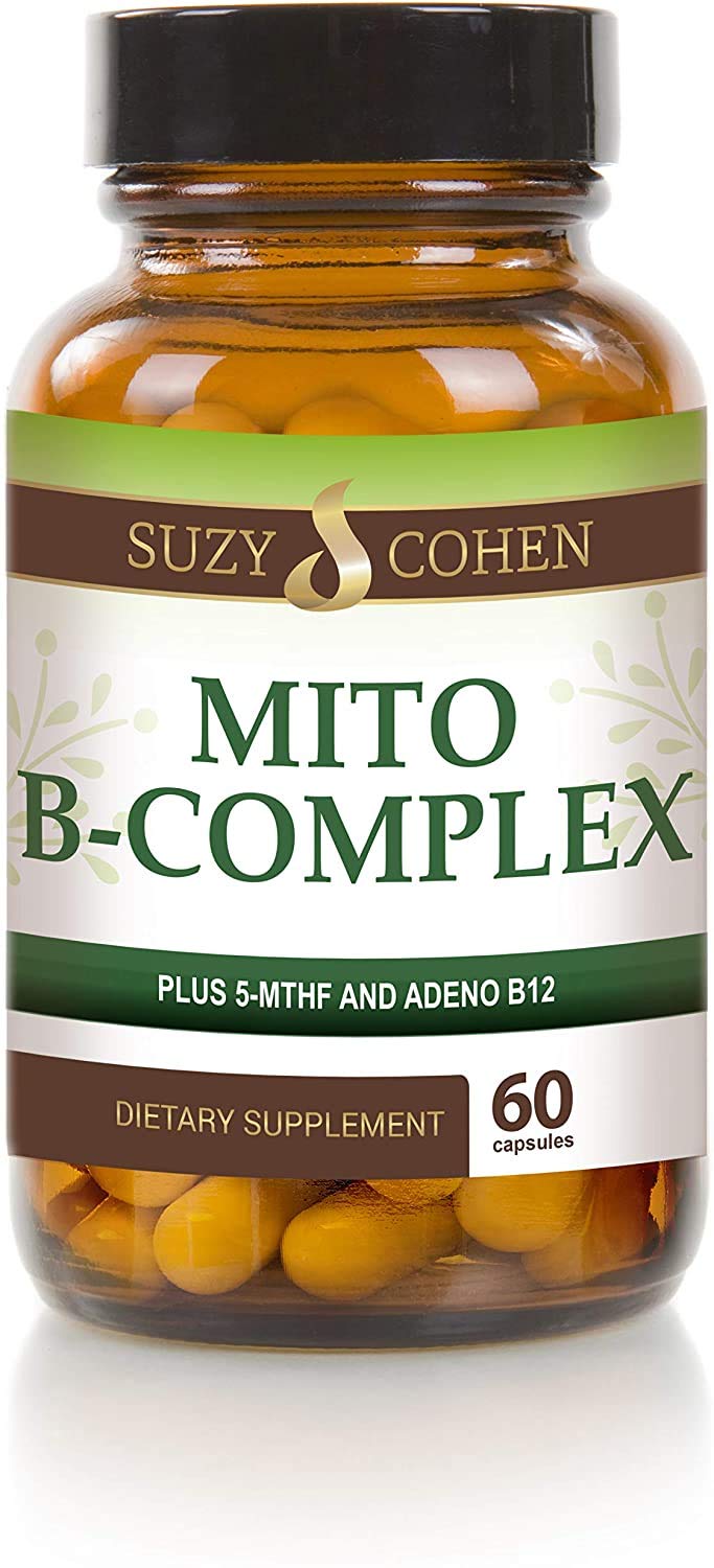 Script Essentials Suzy Cohen, Mito B Complex Dietary Supplement, 5-MTHF, Adeno B12, Methylation Support, Supports Healthy Nervous System, Boost Energy, Vitamin B, 60 Servings