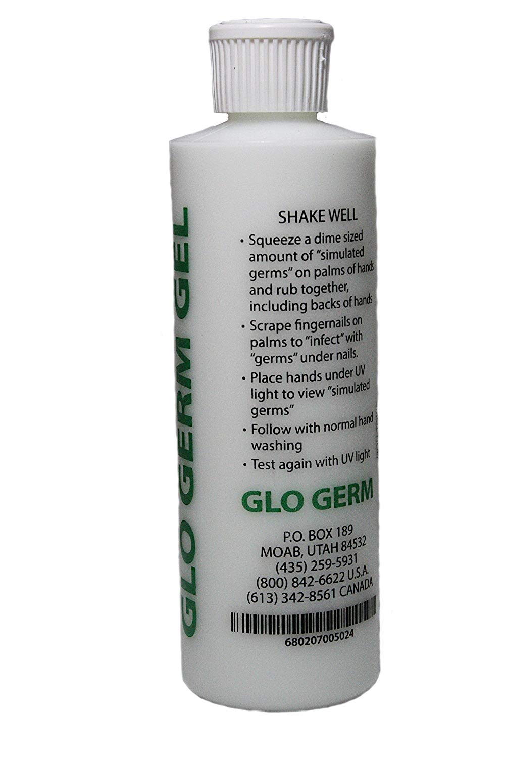 Glo Germ Gel, 8 Ounce, Simulated Germ Lotion for Hand Washing and Aseptic Technique Training, 2-Pack