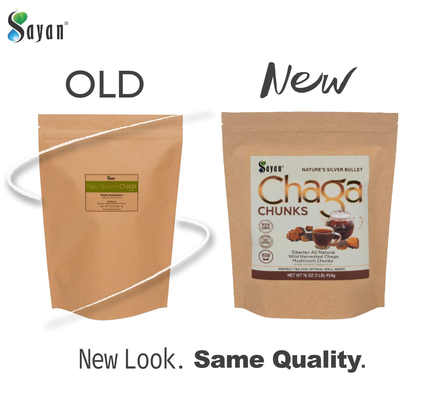 Sayan Siberian Pure Raw Chaga Mushroom Chunks with Black Top Crust 16 Oz / 1 lb – Premium Wild-Harvested Antioxidant Tea for Immune Support, Focus and Digestive Health - Non-GMO
