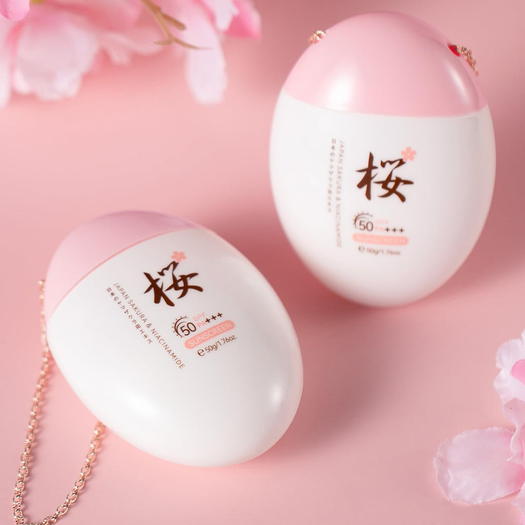 LAIKOU Sakura Moisturizing Sunscreen SPF 50+ PA+++, 50g (Pack of 2)