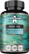 APOLLO'S HEGEMONY Fish Oil 1000mg - High Dose Omega 3 with 330mg EPA and 220mg DHA - 120 Softgel Capsules - 4 Months Supply - Unsaturated Fatty Acids (EFAs) - Supports Heart and Brain Health