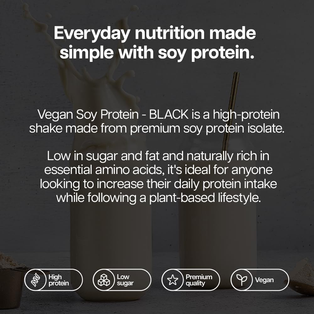 Protein Works | Vegan Soy Protein - Black, Vanilla Crème, 16 Servings, 500g