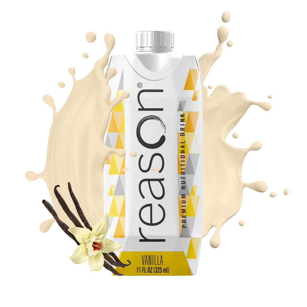 Reason Premium High Calorie Protein Drink - Free of Soy, Gluten, GMO, Artificial Flavors, and Sweeteners - NSF Certified, Lactose-Friendly and Great for Tube-Feeding - Vanilla, 11 oz