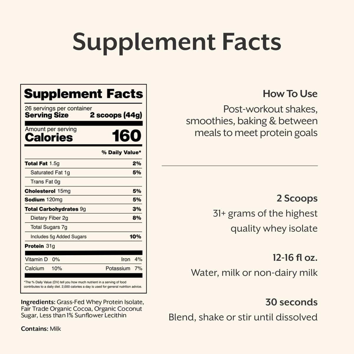 ProMix Nutrition Whey Protein Isolate Powder, Chocolate - Grass-Fed - ­Post Workout Fitness & Nutrition Shakes, Smoothies, Baking & Cooking Recipes - Gluten-Free & Keto-Friendly - 5lb