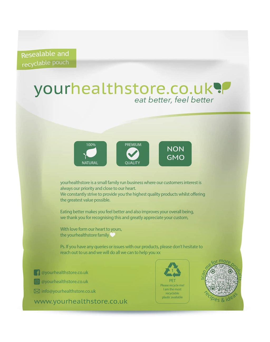 yourhealthstore Whole Psyllium Husks Non GMO, Gluten Free, High in Fiber, Vegan, Husks Not Powder, (Recyclable Pouch) HZ-JTCO-FBF3-stickerless 500 g (Pack of 1)
