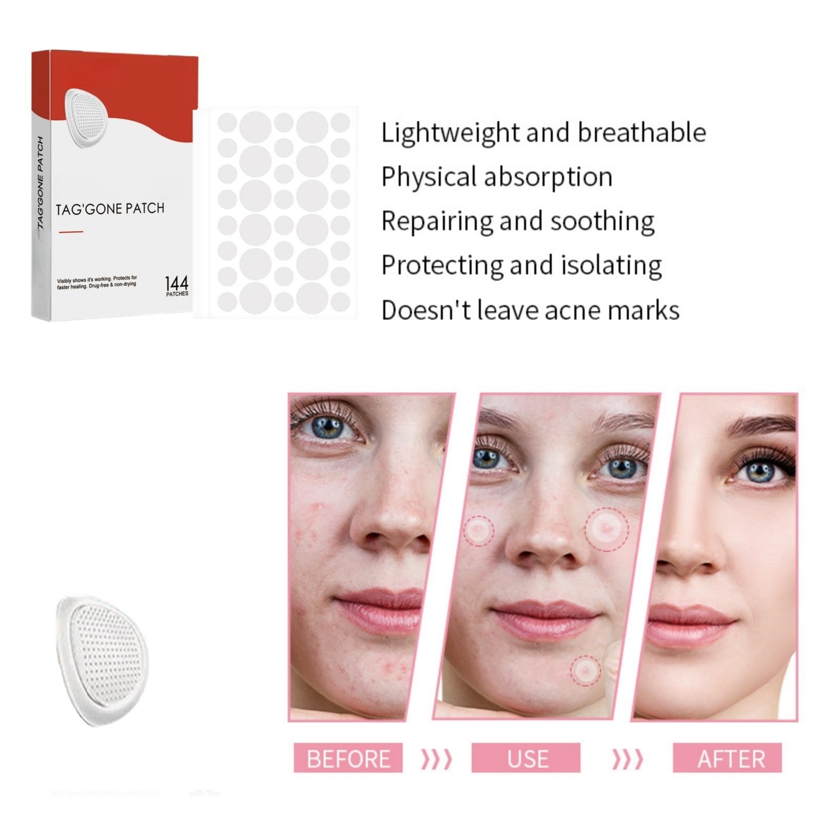 288PCS T-ag'gone Patch,Spot Stickers,Nano Patch for Face and Skin,Face Care P/atch,Acne Pimple Patches,Skin T-ag Remover Patches,M-ole Remover,Skin Ta-g P/atches,Skin Ta-g R/emover,W-art Treatment