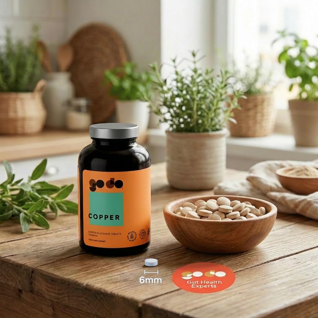 Copper Supplement 1000mcg 120 Tablets - Nutritional Supplements for Vegans & Vegetarians - Healthy Lifestyle Copper Gluconate Supplement