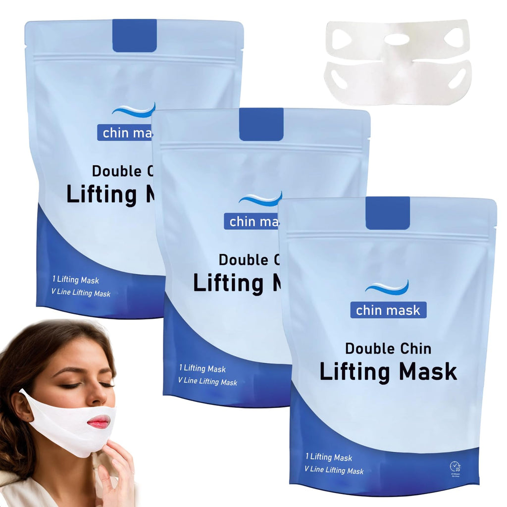 3 Pieces Chinology Double Chin Lifting Mask, Chin Lift Mask, Moisturizes and Tightens the Skin, the Texture Is Light and Fits the Skin, and Changes the Jawline