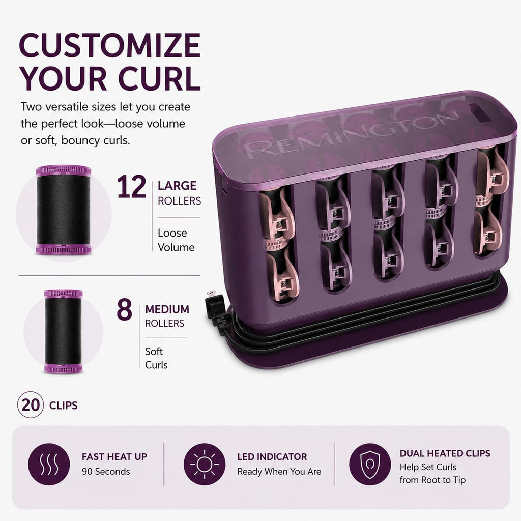 Remington Pro Hair Setter Hot Rollers, Curlers With Thermaluxe Advanced Thermal Technology