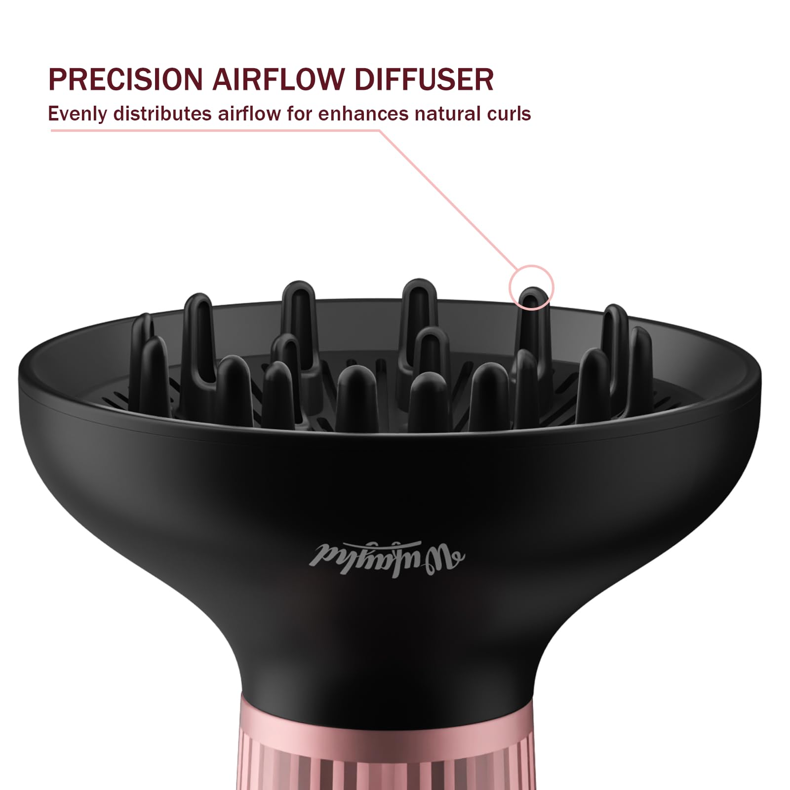 WUFAYHD Diffuser Hair Dryer for Curly Hair with Ceramic Technology, Lightweight Elegance, 2-in-1, Hair Diffuser, Reduces Frizz, Enhances Curls, Volumizes, Portable Hair Dryer, ALCI Safety Plug