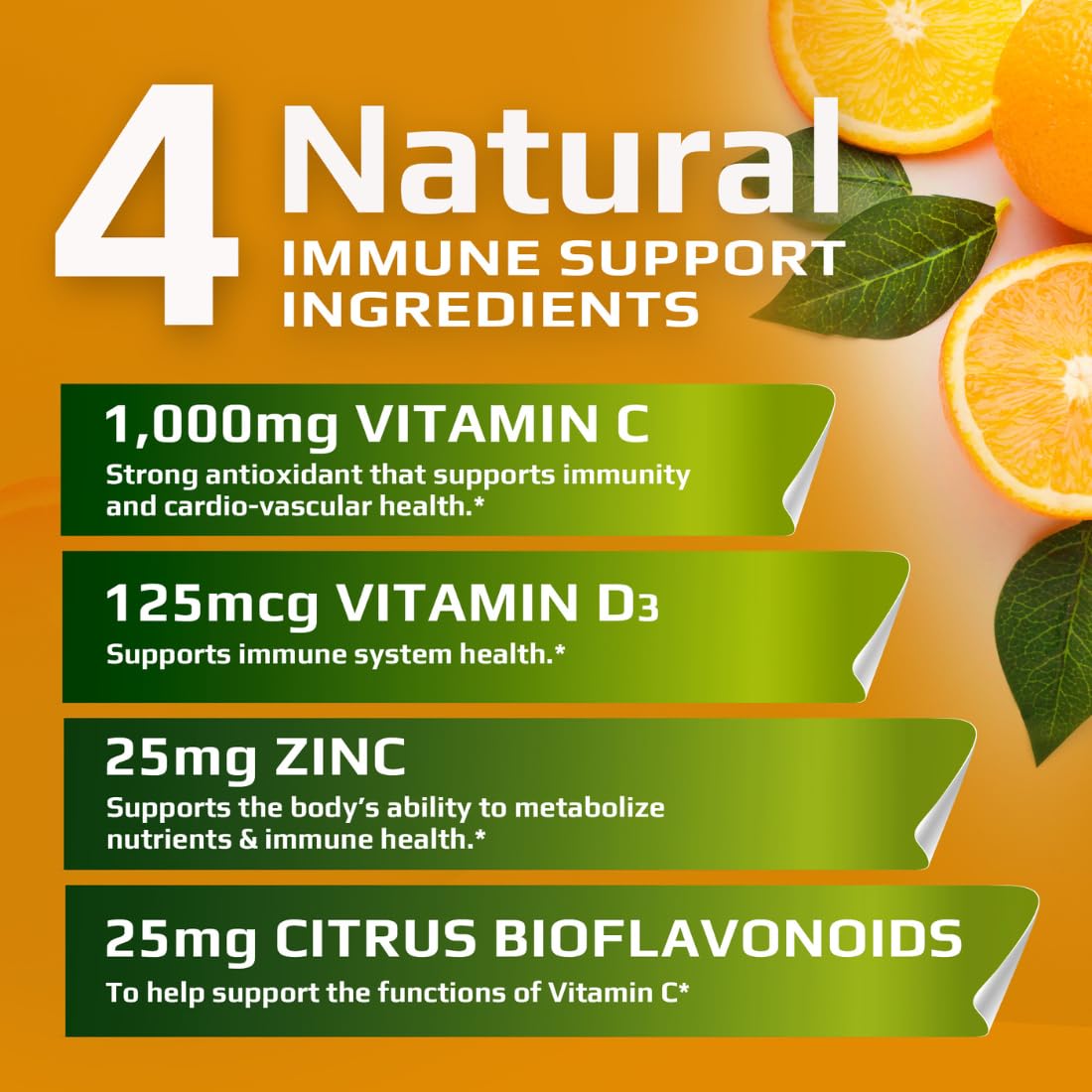 MUSCLE FOOD LABS 2 Pack, C D Z | Vitamin C, 1000mg | Vitamin D3, 125mcg | Zinc, 25mg | Non-GMO & Gluten Free | 240 Servings