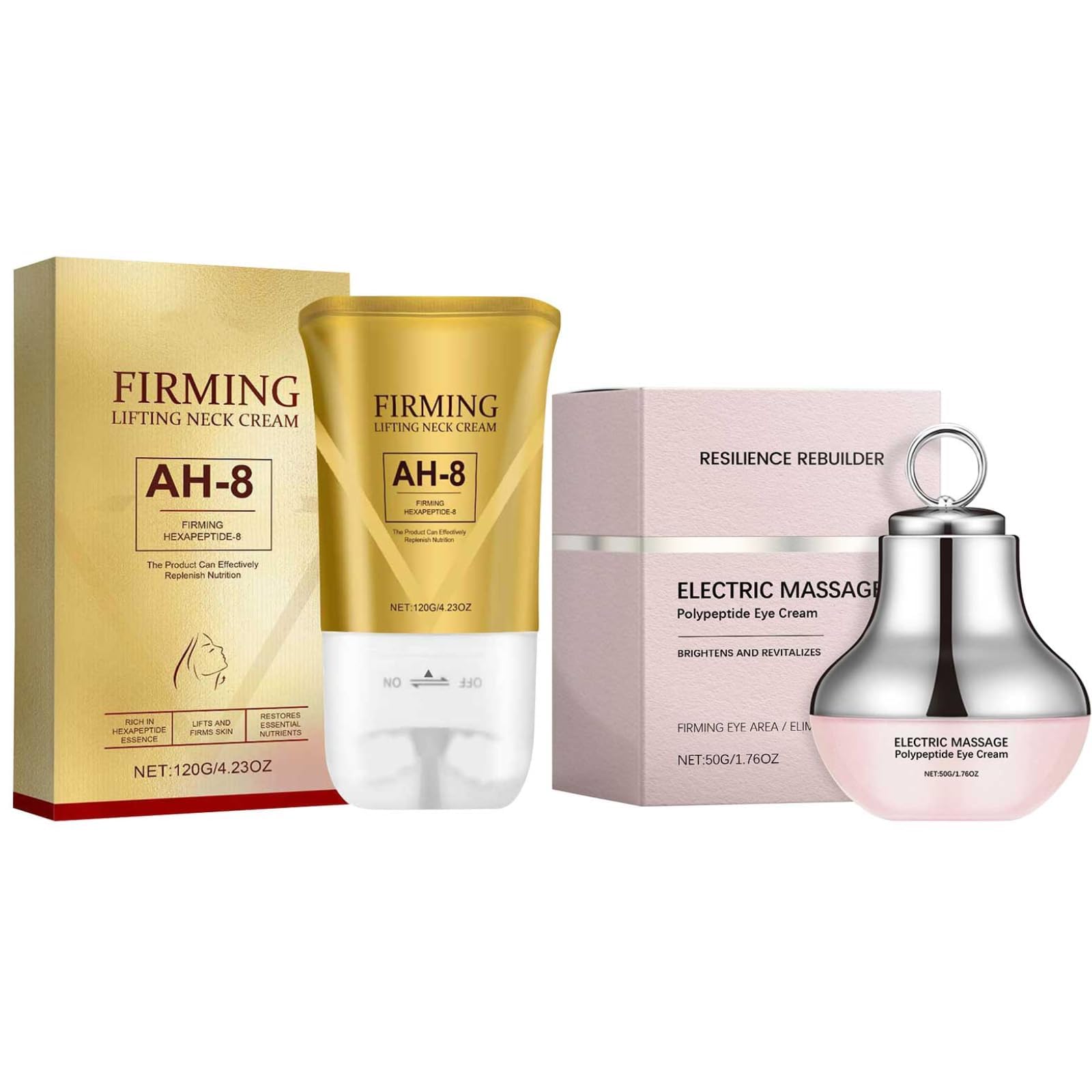 neck & eye Care Tightening & Revitalizing Set, AH-8 Firming Neck Cream + Electric Massage Eye Cream