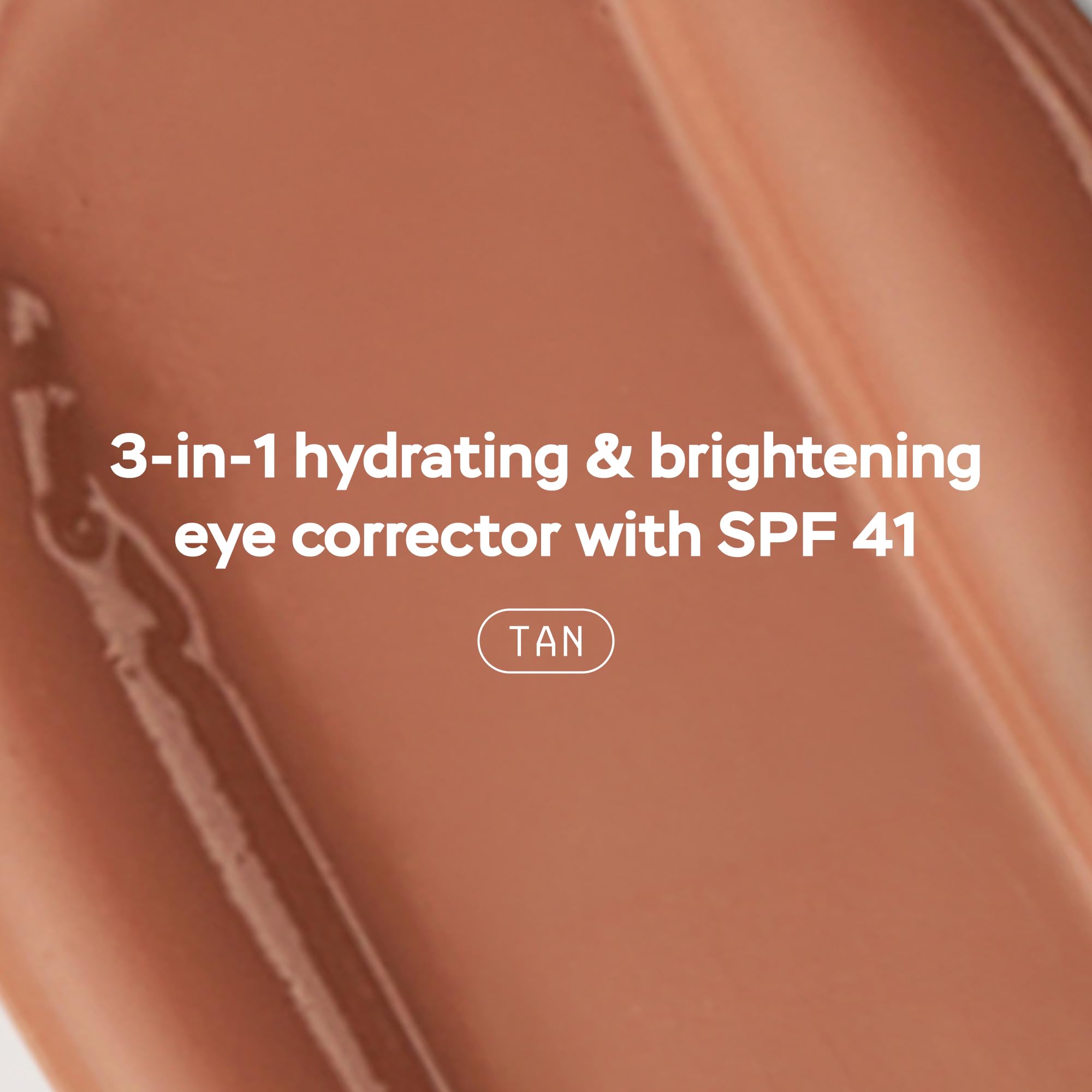 DRMTLGY Luminous Eye Corrector SPF 41, Under Eye Color Corrector for Dark Circles, Anti-Aging Tinted Eye Cream, Hydrating Eye Serum with Peach Undertone, Tan