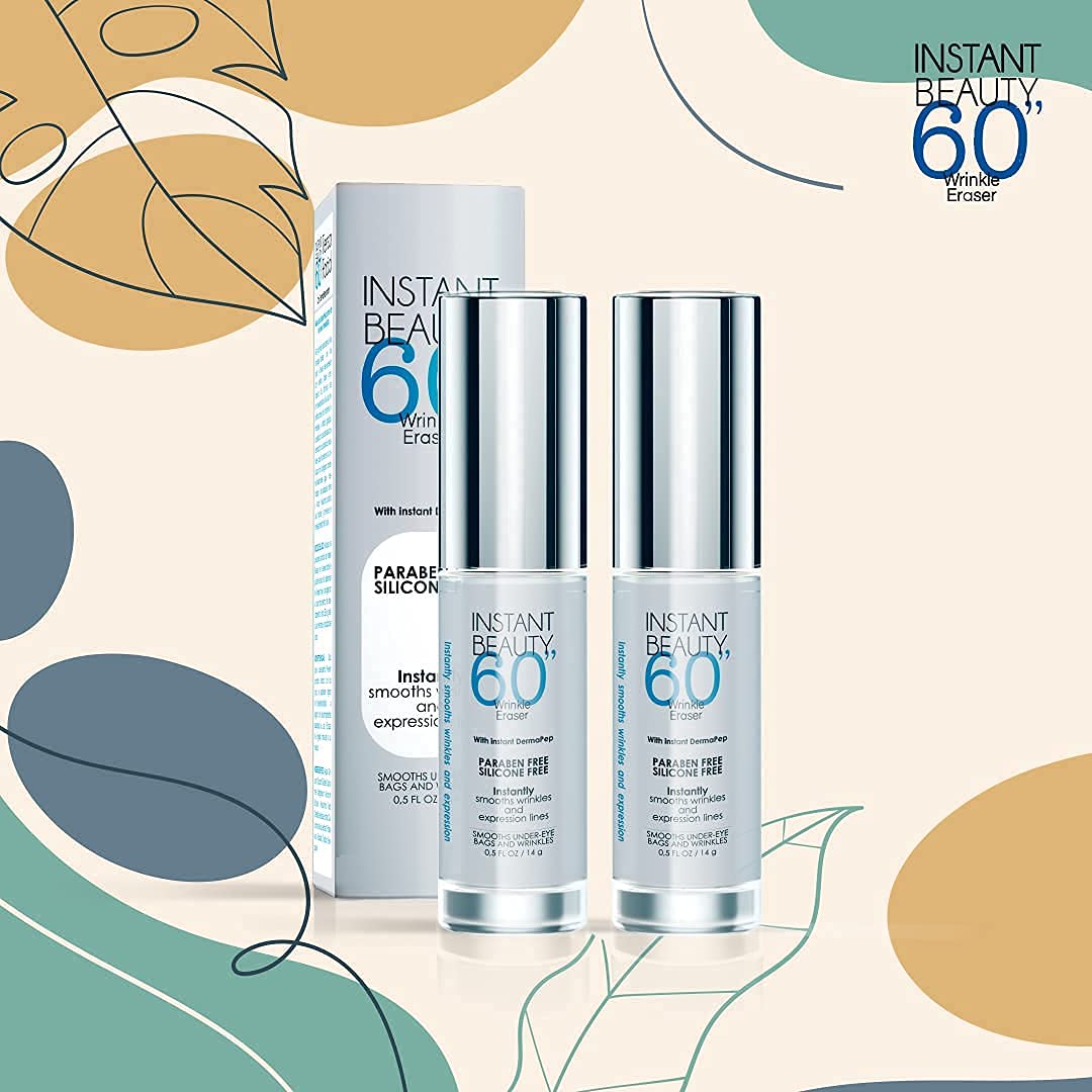 TWO Instant Beauty 60 Wrinkle Remover (2) - Face Serum - Wrinkle Eraser - Instantly smooths Wrinkles and Expression Lines