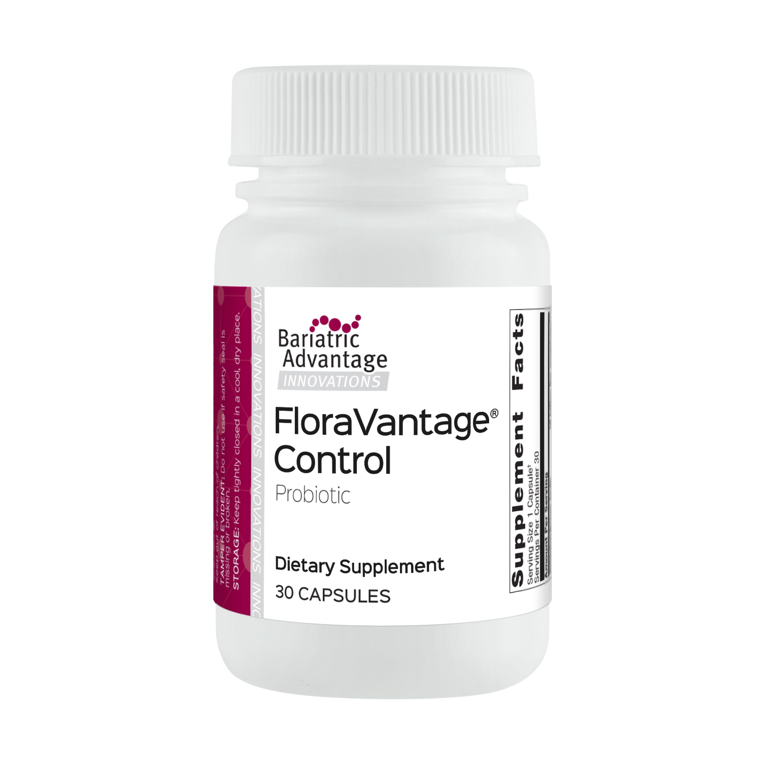 Bariatric Advantage FloraVantage Control - Probiotic Health for Bariatric Patients - Probiotic for Gut Health - Vegetarian & Non-GMO - 30 Count