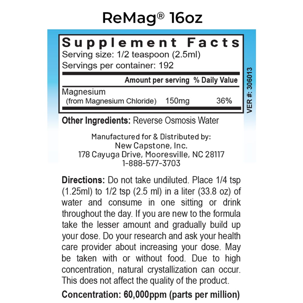 RnA ReSet ReMag – Pico-Ionic Liquid Magnesium for High Absorption, 16.2 Fl Oz (1-Pack) NSF Certified, Supports Restful Sleep - Nerve Health - Muscle Relaxation - Cardiovascular Health