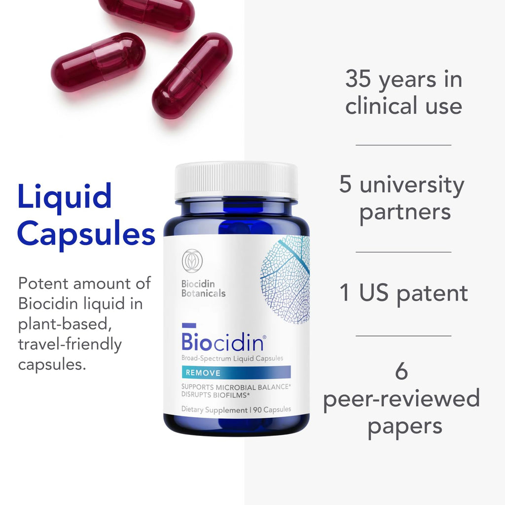 Biocidin Capsules - Biofilm Disruptor & Gut Cleanse Detox - Microbial Balance, Biofilm Defense & Immune Support - Professional-Grade 18-Botanical Herbal Supplement for Women & Men (90 Capsules)
