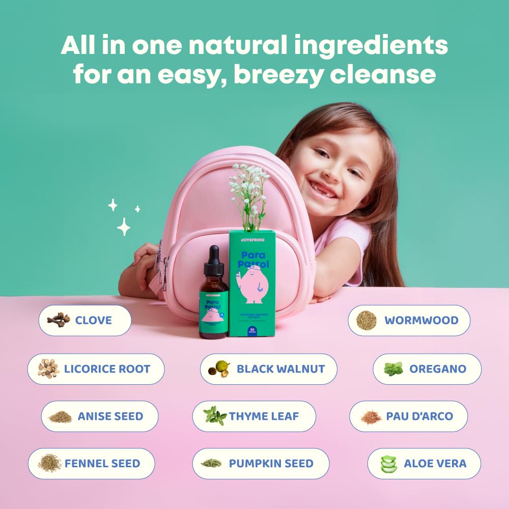 JoySpring ParaPatrol Kids Parasite Cleanse Drops, 30 Servings, 3+