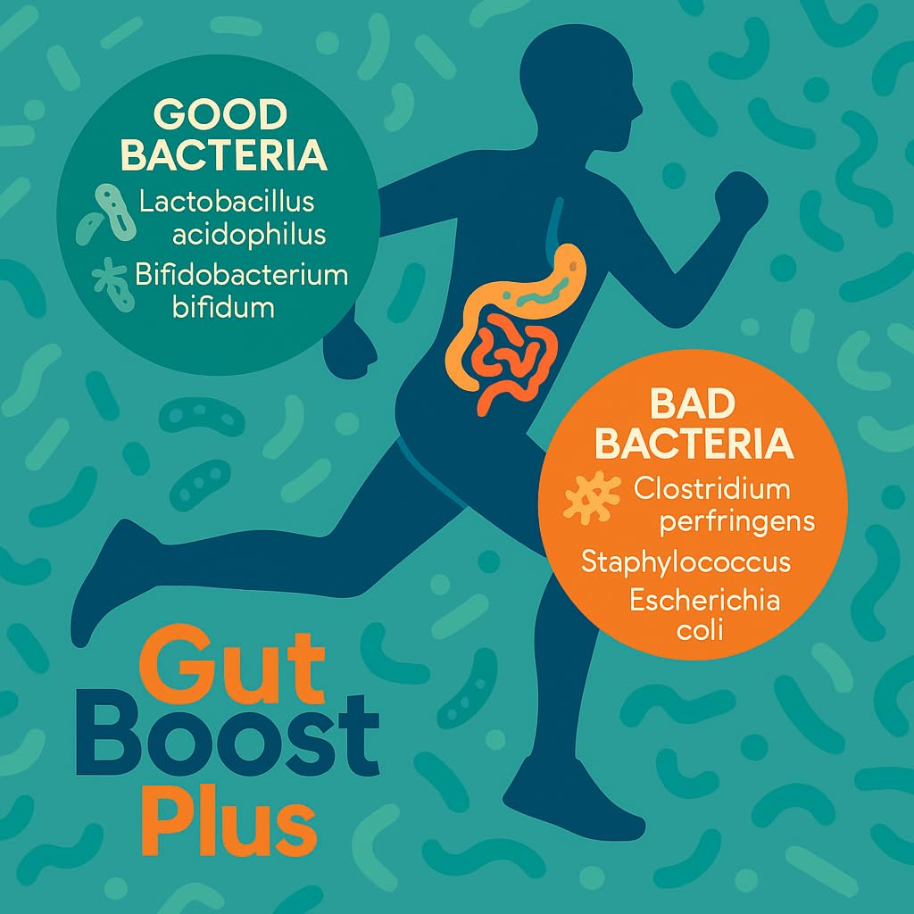 Gut Boost Plus – 5-Strain Probiotic & Inulin Prebiotic | 60 Billion CFU | Digestive Balance, Gut Flora & Immune Support | Slow-Release Vegan Capsules | UK Manufactured Supplement, 60 Capsules