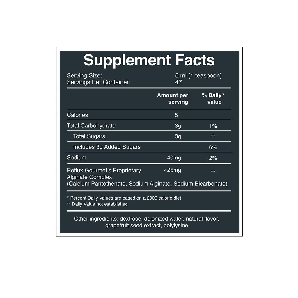 REFLUX GOURMET Mint Chocolate Rescue – Alginate Complex – Digestive Support Formula, Made with Natural Ingredients – 8 Fl. Oz