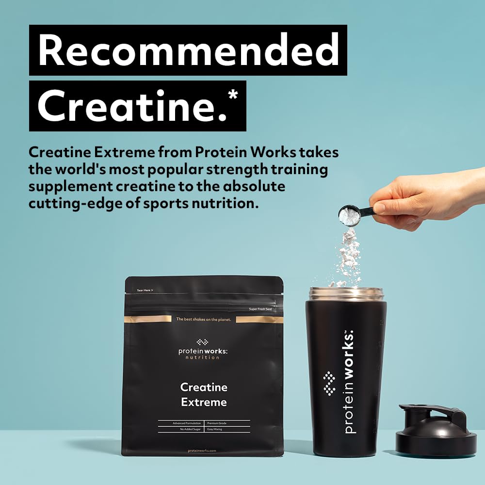 Protein Works - Creatine Extreme, Award-Winning 7g Superblend, Creatine Monohydrate, Citrate, Pyruvate, Optimal 2.4g Beta-Alanine, Enhanced with Glycine, Taurine & Dextrose, Orange Burst, 400g