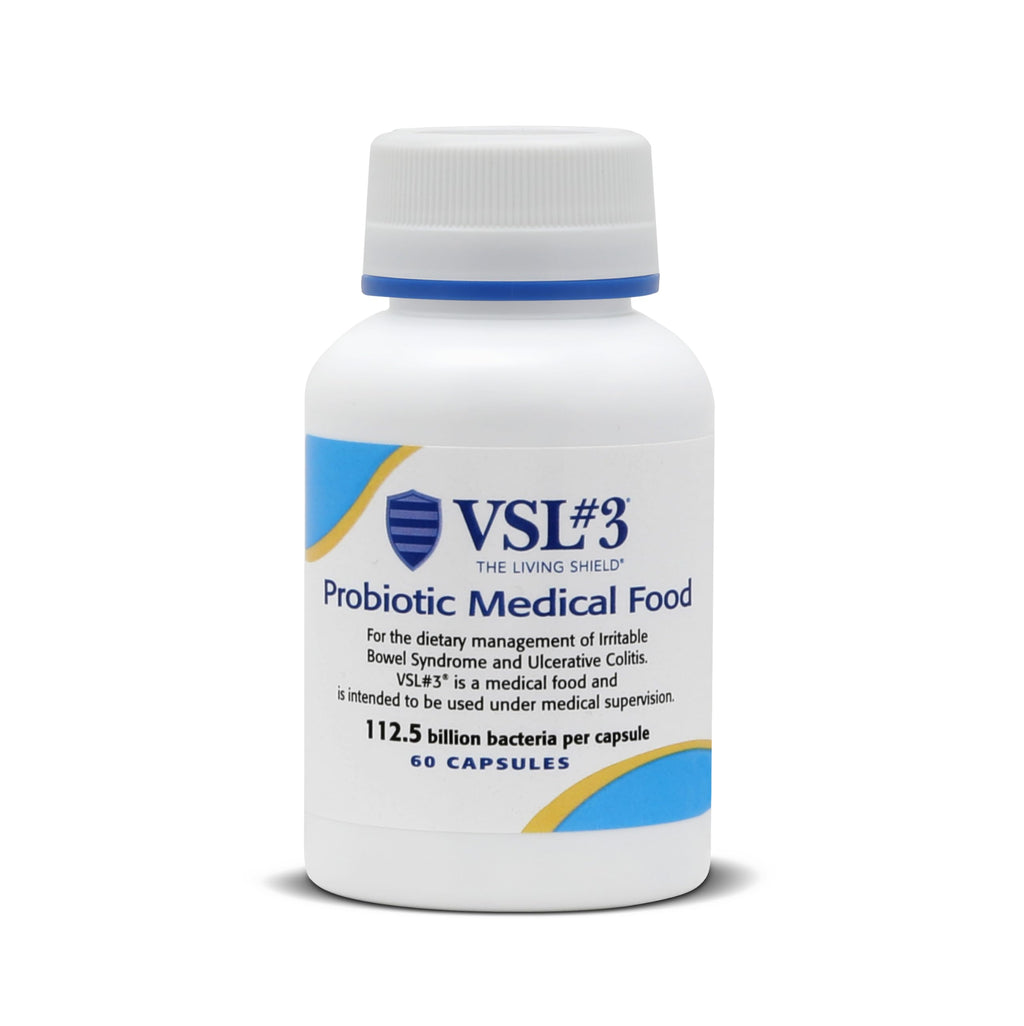 VSL#3® Probiotics for Digestive Health, IBS & UC Symptoms - 112.5B CFUs, High-Potency, Multi-Strain, Live, Refrigerated Probiotic, Medical Food for Gut Health Support in Men & Women, 60 Capsules