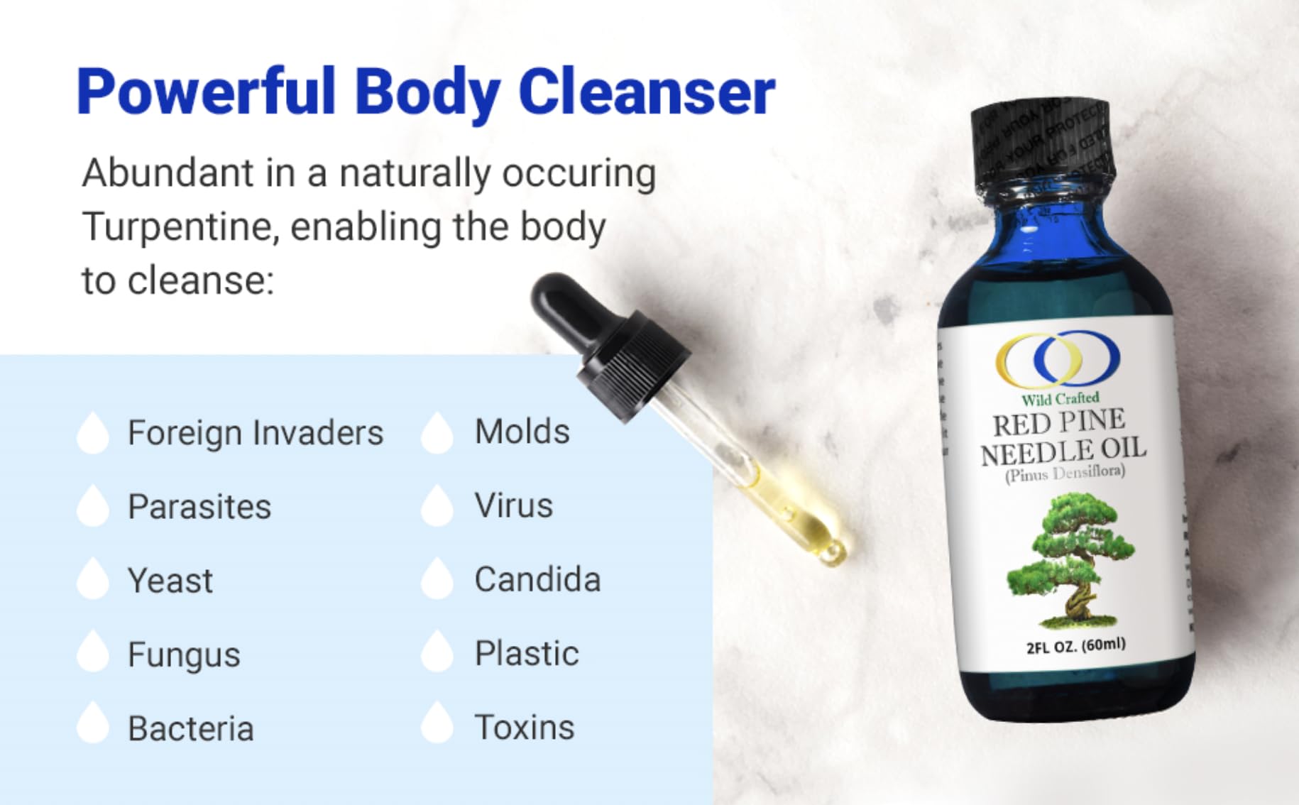 Optimally Organic Red Pine Needle Oil 2oz - Spike-Off- Daily Drops for Extreme Immune Support - BioActive Cell & DNA Support - 1290 Drops - 3 to 7 Drops Per Dose -Vegan Body Cleanse - Longevity Oil