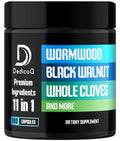 DEDICAD 11in1 Wormwood Capsules - 180 Capsules Extracted from Black Walnut, Cloves, Ginger, Turmeric, Apple, Berberine HCl & More - Support Immune System for 3 Months