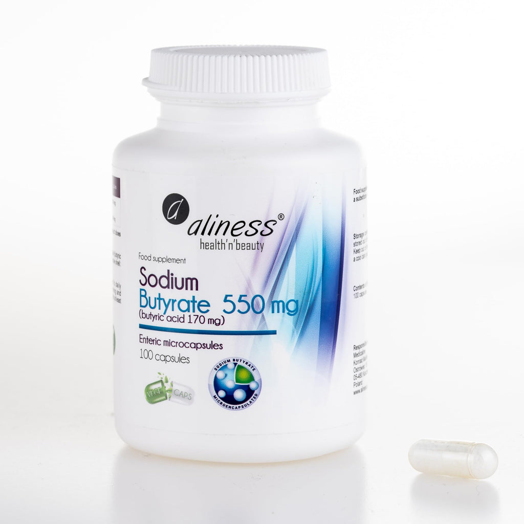 Aliness Sodium Butyrate 100 Capsules - Gut Health Supplements with Microcapsule Technology - IBS Relief Supplement for Men & Women - (Butyric Acid)