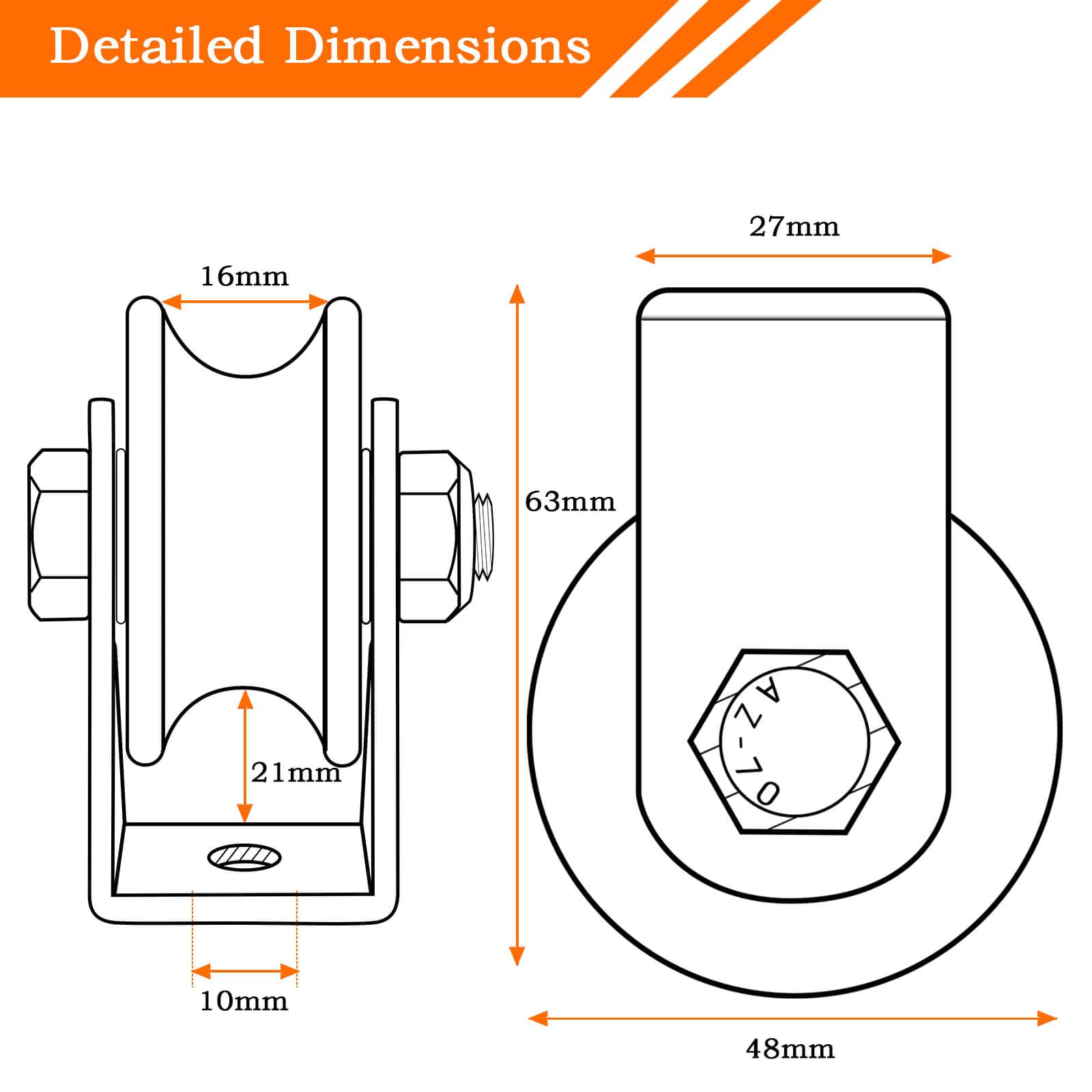 SHINICO Cable Pulley Wheel Heavy Duty Wall Mount, Duplex Bearings, Stainless Steel Rope Pulley for Pulley System, Sliding Gate, 1 Pack