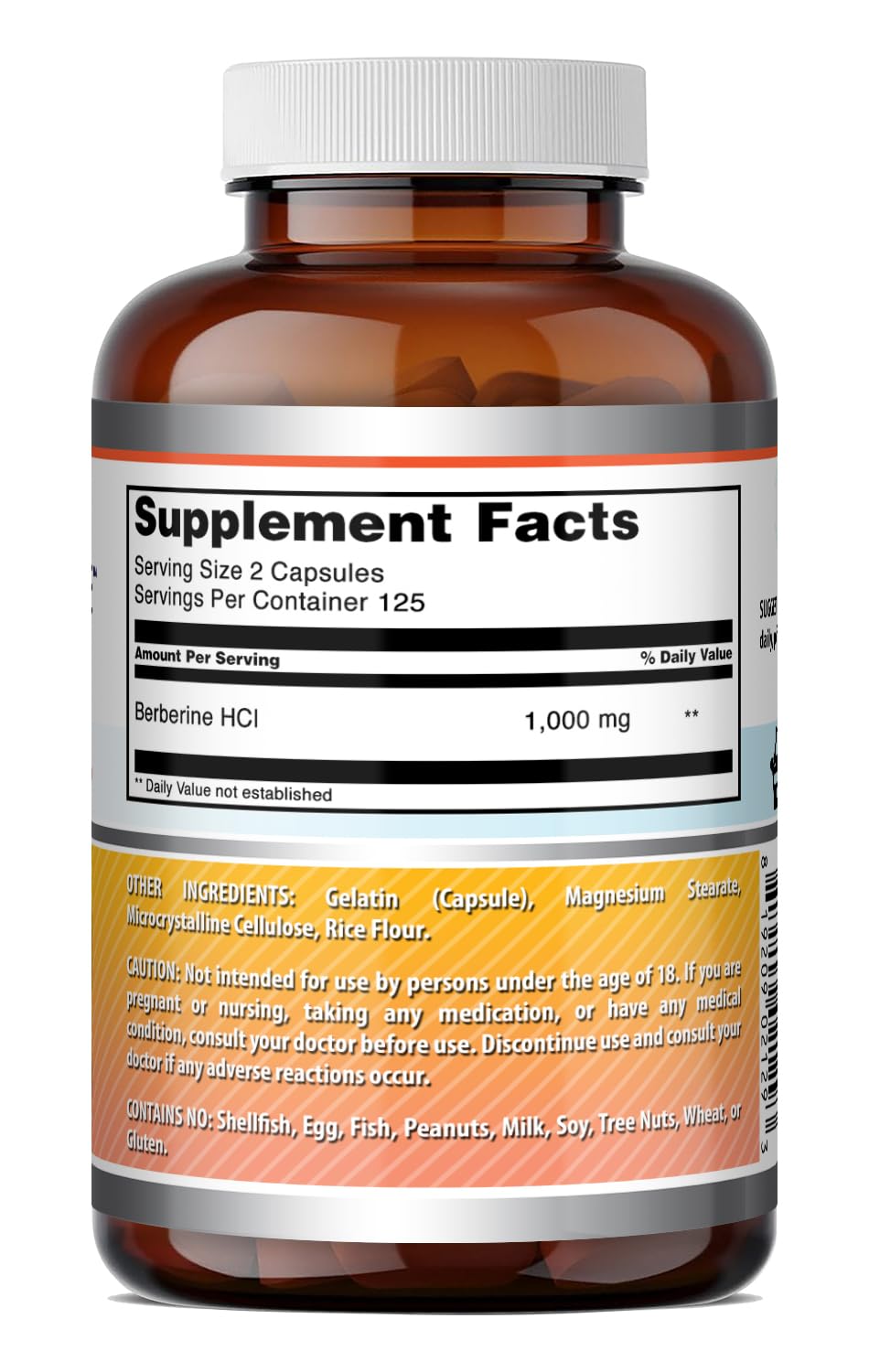Amazing Formulas Berberine 1000mg Per Serving 250 Capsules Supplement | Non GMO | Gluten Free | Made in USA- Proudly Made in the USA with Guaranteed Purity & Potency