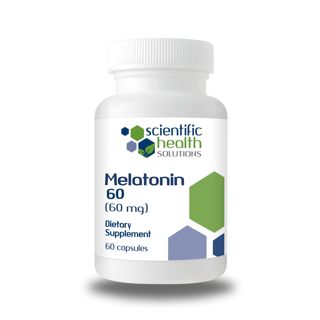 Scientific Health Solutions Melatonin 60mg | High Dosage Melatonin in Easy-to-Swallow Capsules | Vegan, Non-GMO & Gluten-Free | US-Made Extra Strength (Single)
