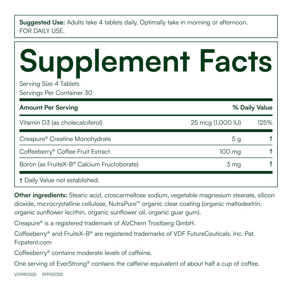 EverStrong - Creatine Monohydrate Blend - Clinically Studied for Golf Maximizing Driving Distance - Muscle Matrix Blend - Joint, Muscle & Energy Support - Boron, CoffeeBerry, Vitamin D3 - 120 Tablets