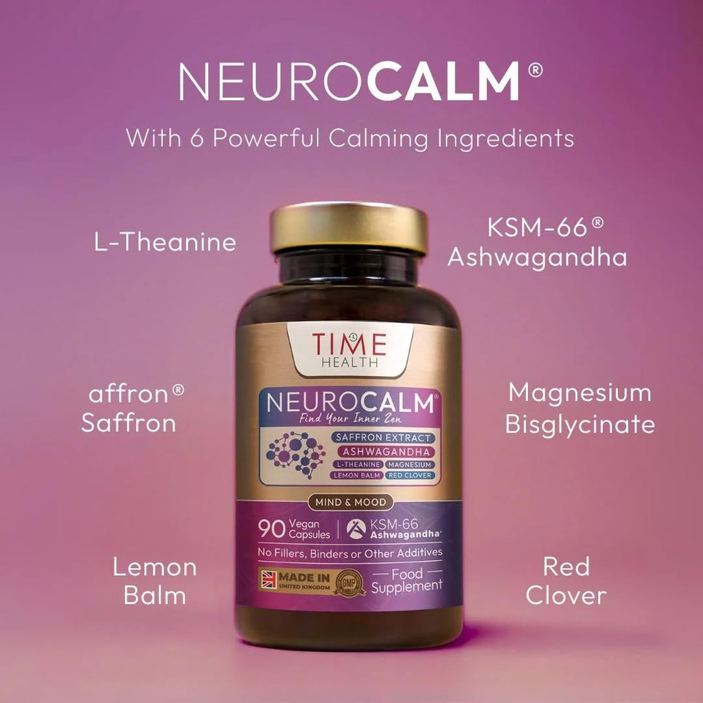 NeuroCalm® - Saffron, KSM-66, L-Theanine & Magnesium - UK Made