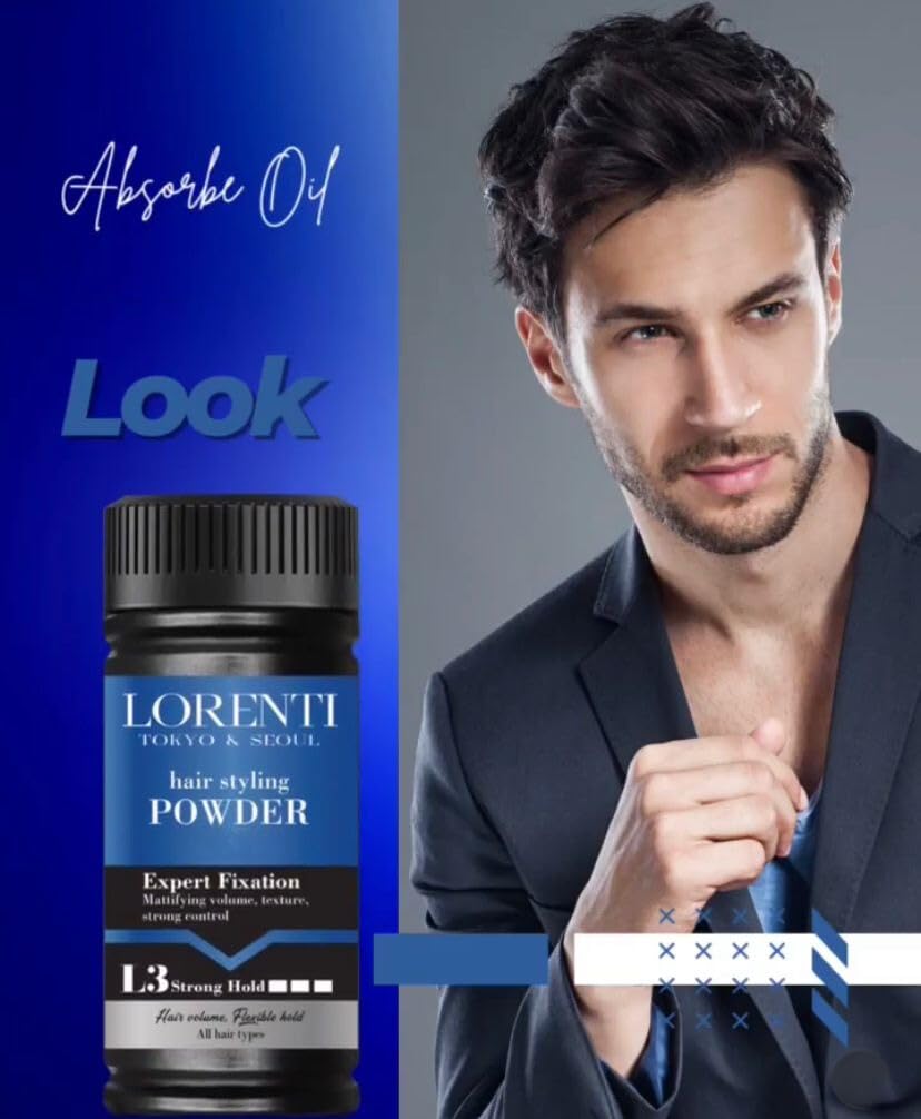 Lorenti Hair Styling Powder Wax L3 | Intense Volume | Mattifying Volumizing Texturizing | Strong Hold 20gr