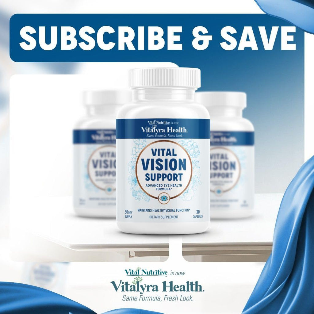 Vital Vision Support – Eye Health Supplement with Vitamin A, Lutein, Beta Carotene & Antioxidants – Eye Vitamins Support Hydration & Oxidative Stress -30 Days Serving