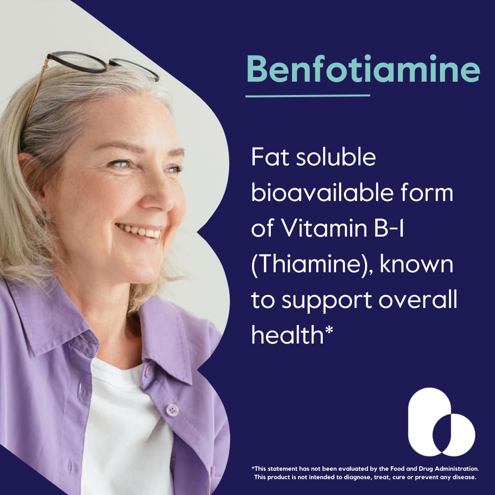 BESTVITE Benfotiamine 300mg (180 Vegetarian Capsules) (60x3) No Stearates - No Silicon Dioxide - Vegan - Non GMO - Gluten Free