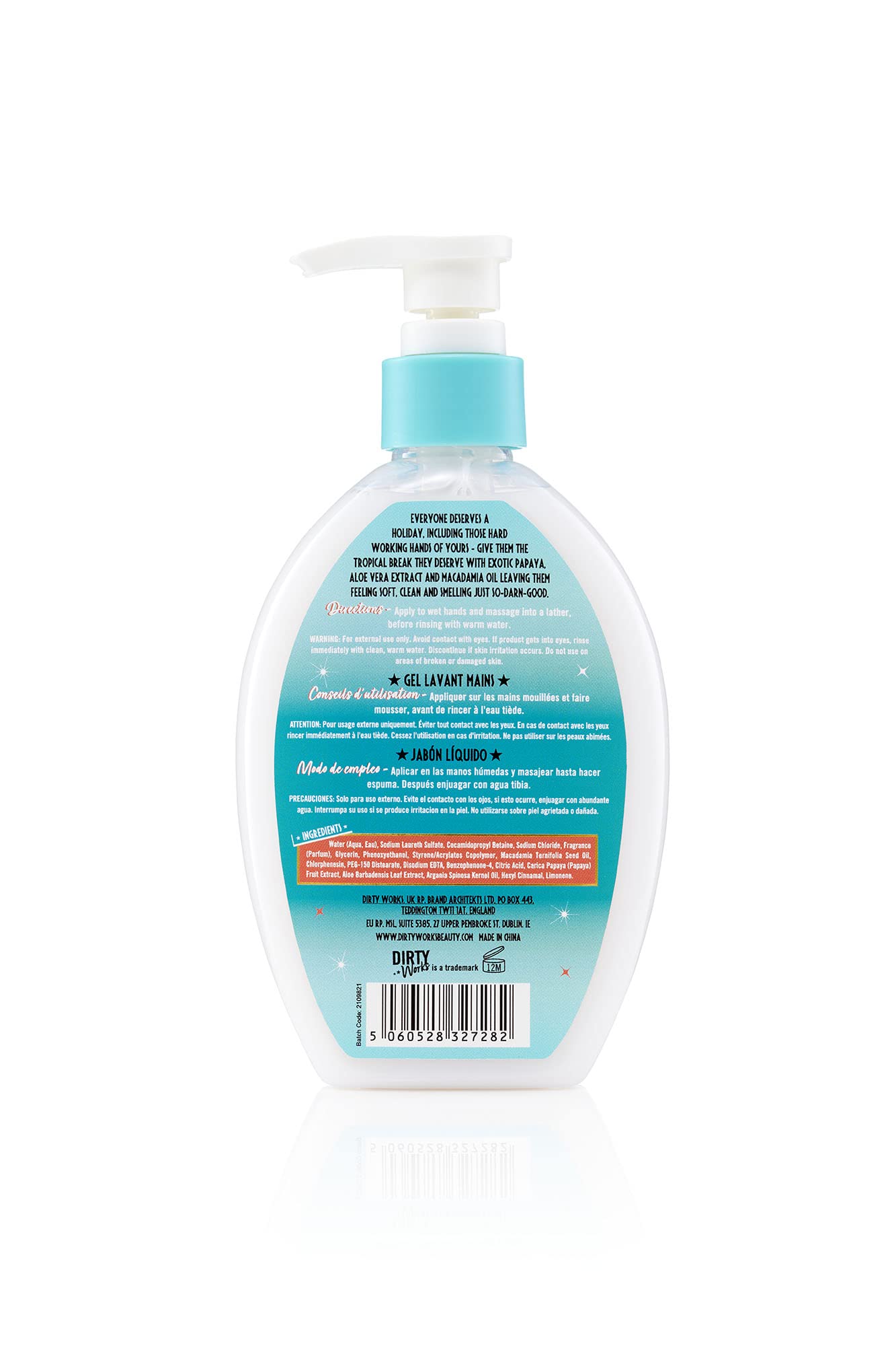 Dirty Works Destination Hydration Moisturising Hand & Body Lotion, Vegan Hand Cream 250ml Pump Dispenser