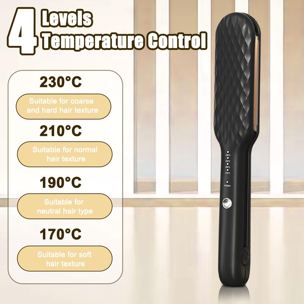 Vmxlso Hair Crimpers for Women,Hair Crimper with 4 Heat Setting, Crimper Hair, Rapid Heating Volumizing Crimping Tool Hair for Fluffy Hairstyle, Women Girls, UK Plug