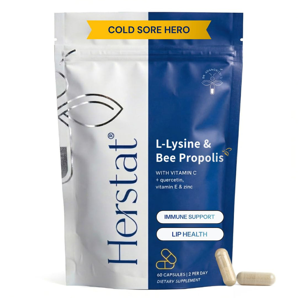 Herstat L-Lysine & Propolis | Advanced Lip Health & Immune Support | High Strength Formula with Quercetin, Vitamin C, Vitamin E & Zinc