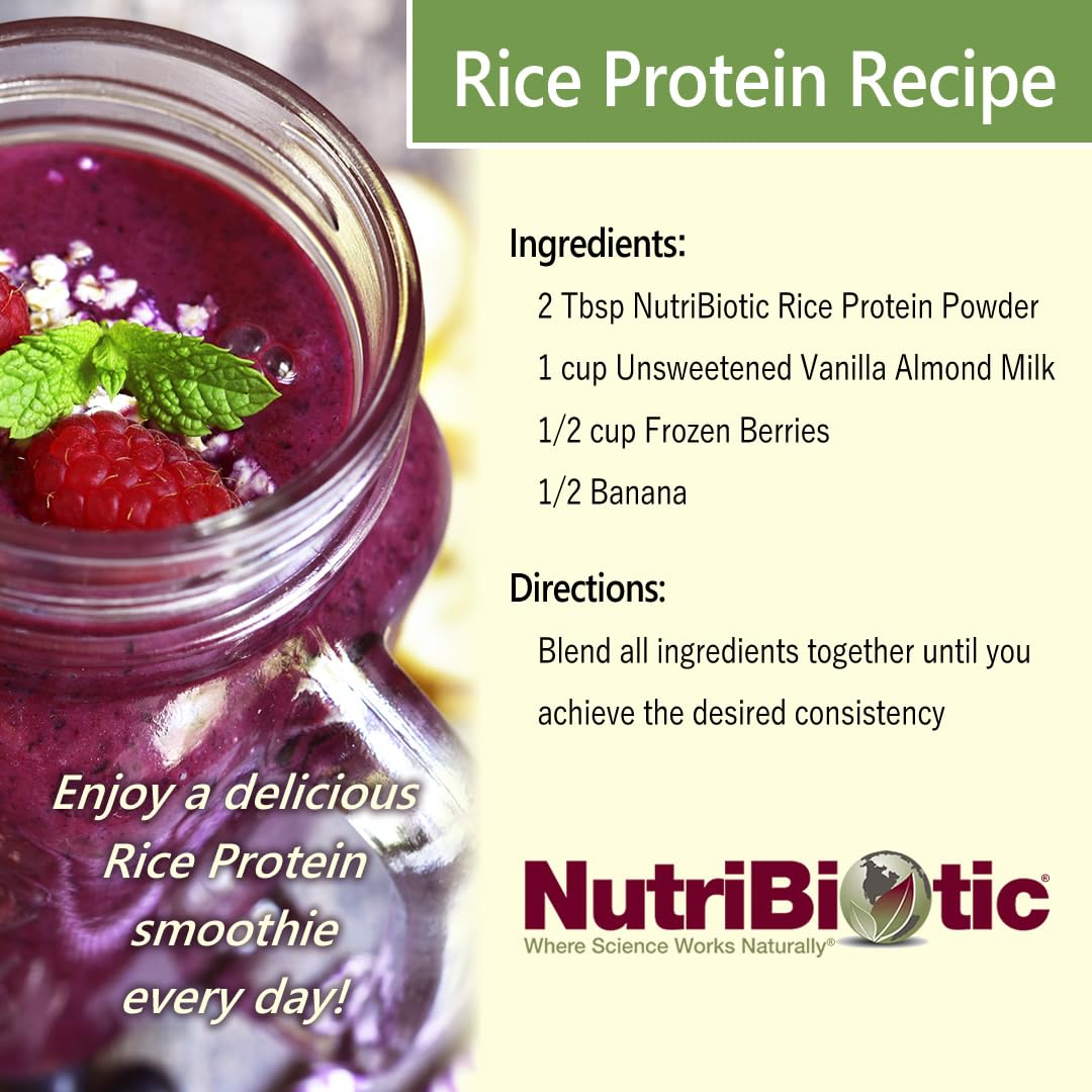 NutriBiotic – Vanilla Rice Protein, 3 Lb (1.36kg) | Low Carb, Keto-Friendly, Vegan, Raw Protein Powder | Grown & Processed Without Chemicals, GMOs or Gluten | Easy to Digest & Nutrient Rich