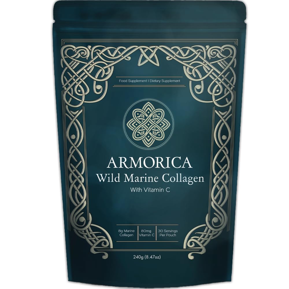 Marine Collagen Powder with Vitamin C – Hydrolyzed for Optimal Absorption | Unflavored & Easily Dissolves | Non-GMO & Microplastic Tested | Skin, Hair & Joint Support | 240g (30 Servings)