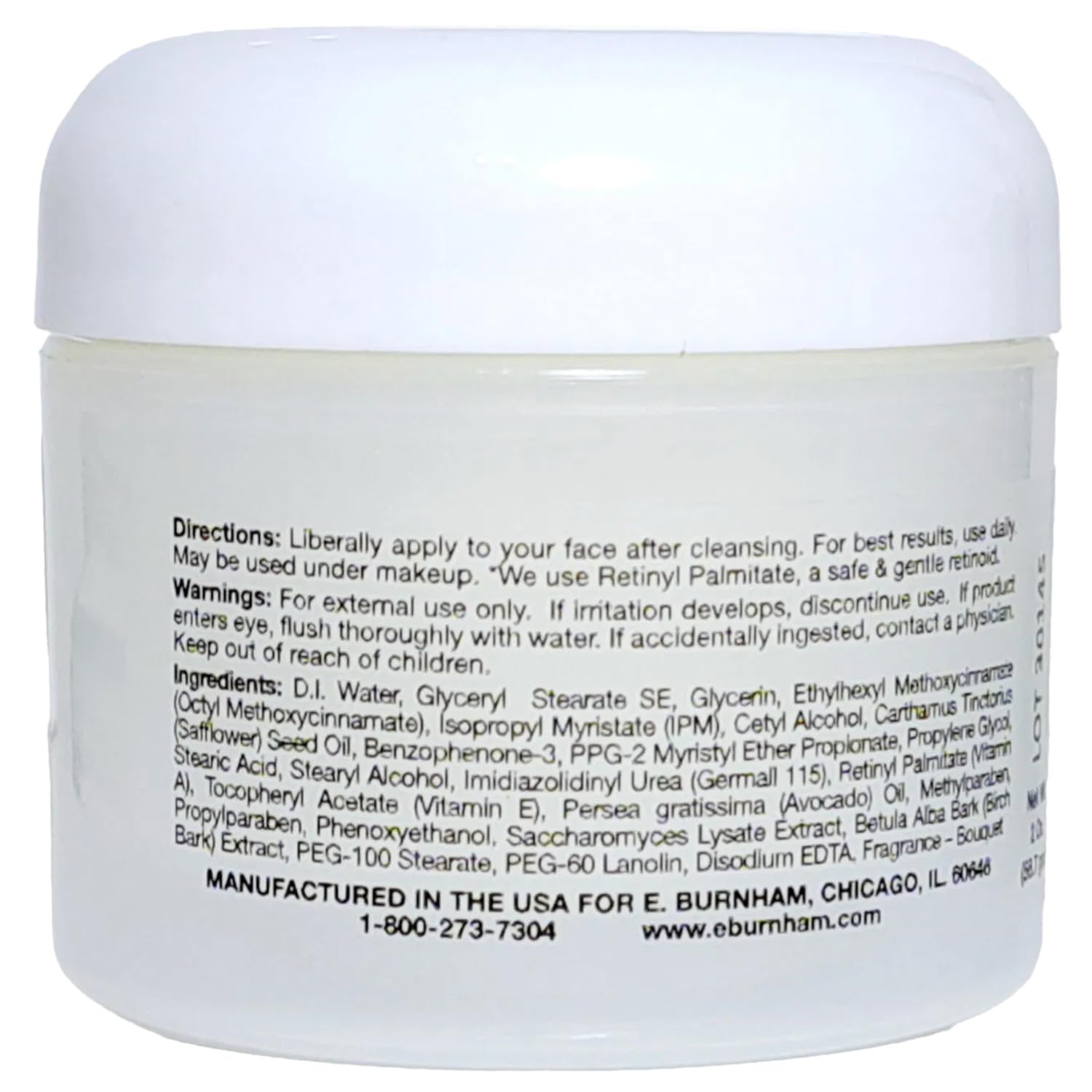 E. Burnham Retinol Ultra Skin Care Créme Day Defense 2 Oz. - Daily Facial Moisturizer Cream With Retinol