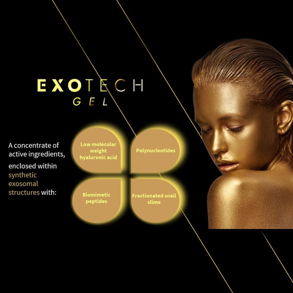 EXOTECH GEL - Advanced Moisturising Skincare with Deeply Hydrating Anti-Wrinkle & Anti-Ageing Peptide Serum, Hyaluronic Acid, Exosomes, Snail Mucin for Glass Skin. Plumps, Lifts, Rejuvinates Skin.